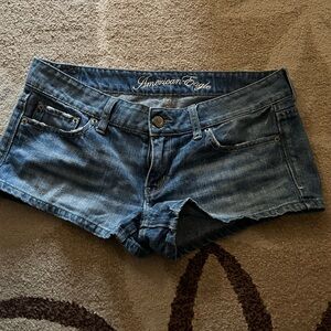 American Eagle Outfitters Distressed Blue Denim Short Shorts